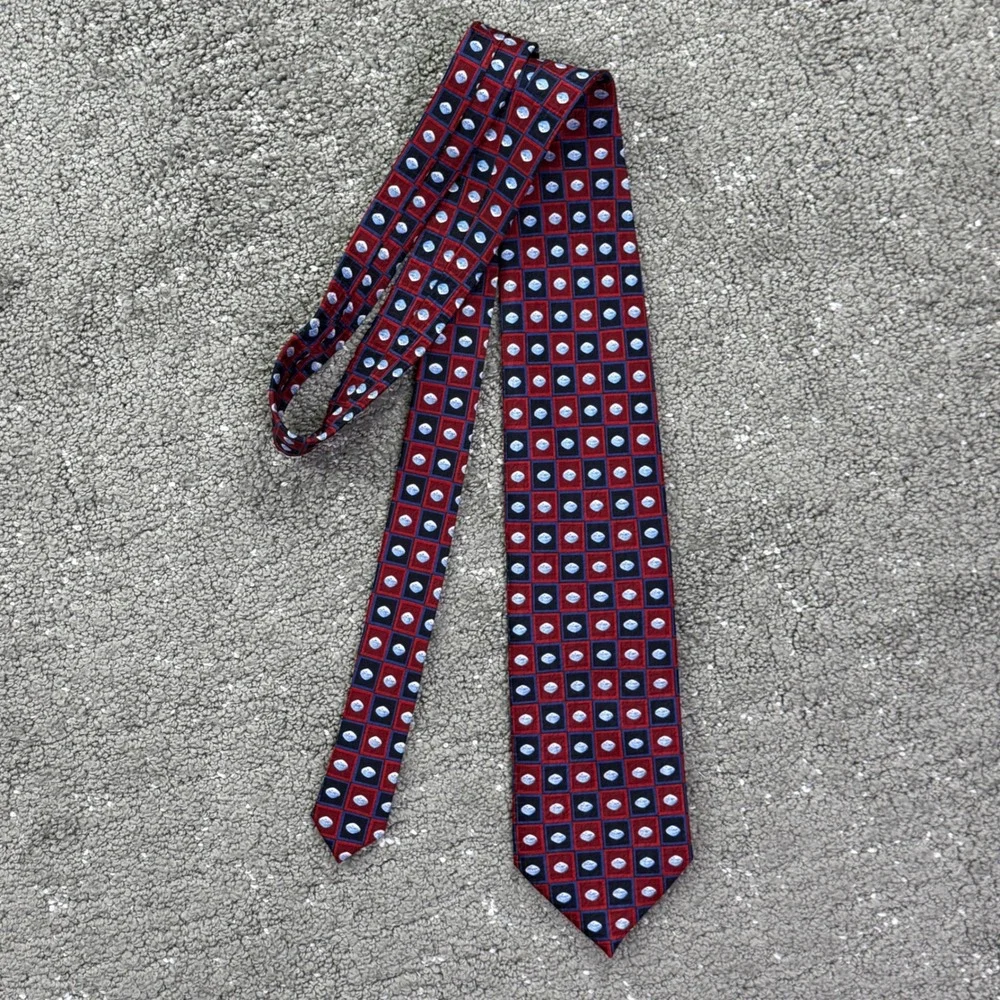 Pfizer 100% Silk Tie Red Navy Logo Pharmaceutical Drug Rep Medical Promo